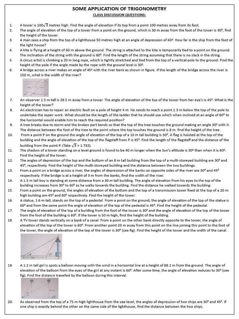 Trigonometry Applications in Real Life | PDF | Height | Flag