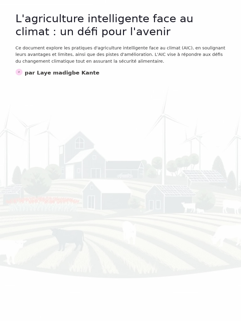 Agriculture intelligente et climat durable | PDF