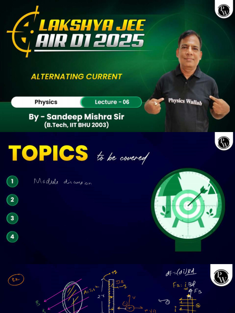 Alternating Current 06 - Class Notes - Lakshya JEE AIR D1 2025 | PDF