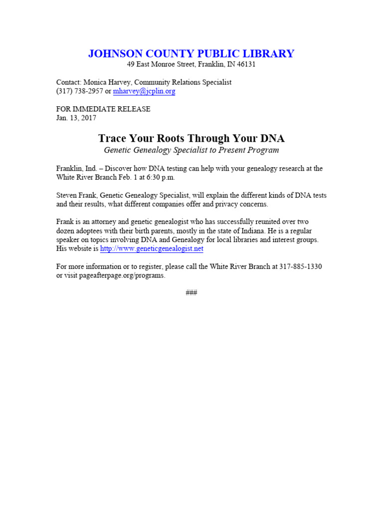 Trace Your Roots Through Your Dna Pdf