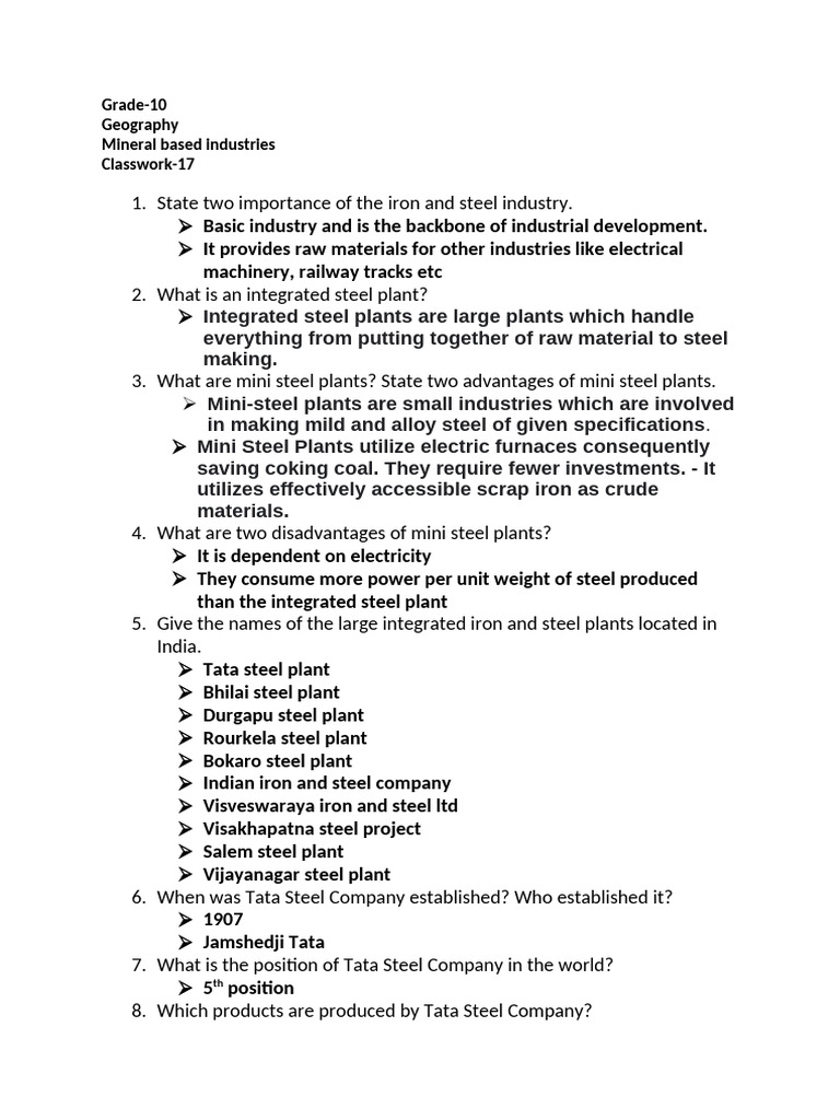 Overview of Mineral-Based Industries | PDF | Steel Mill | Steel