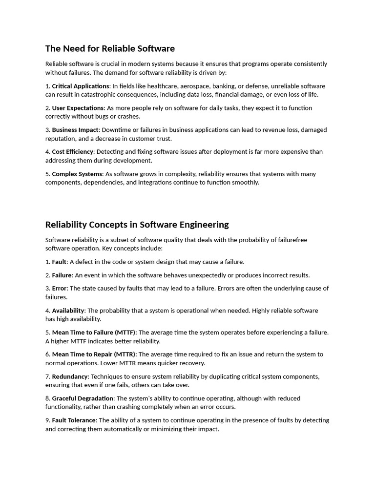 Ensuring Software Reliability Standards | PDF | Reliability Engineering ...