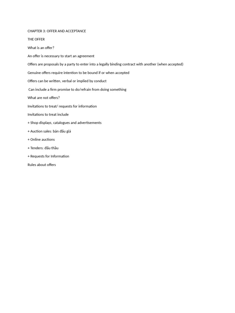 Chapter 3 | PDF | Offer And Acceptance | Breach Of Contract