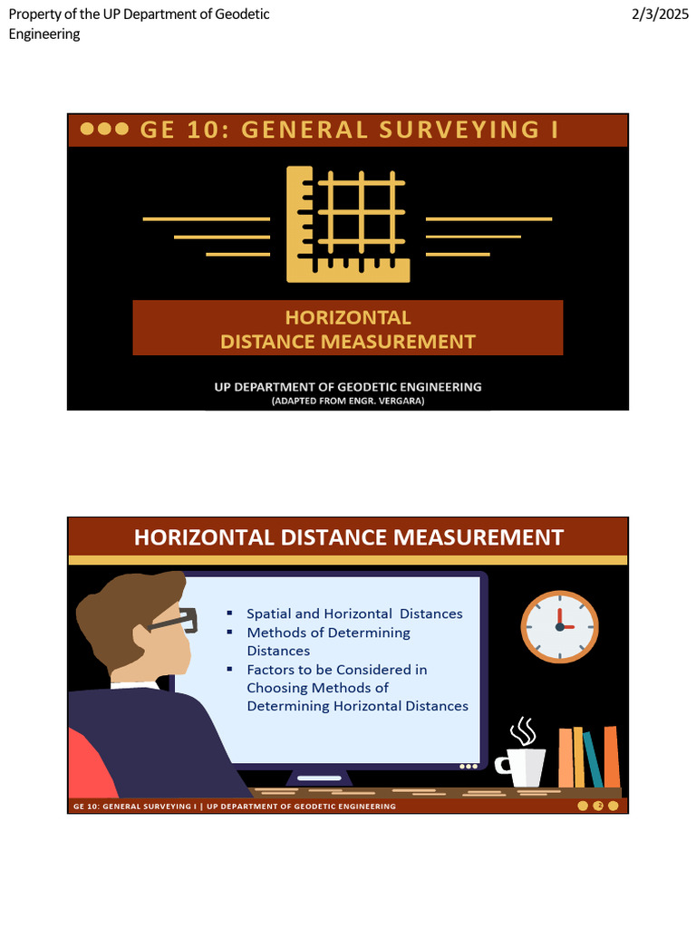 Horizontal Distance Measurement Techniques | PDF | Surveying ...