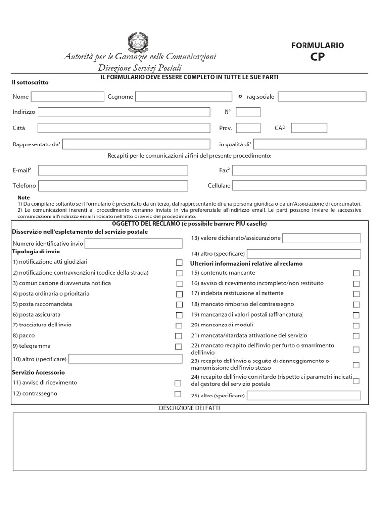 Formulario CP | PDF