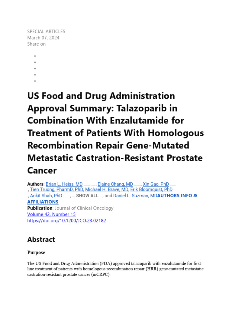 US Food and Drug Administration Approval Summary | PDF | Medical ...