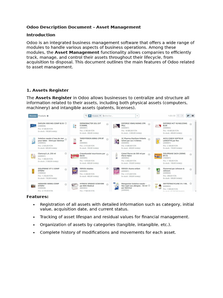 Odoo Asset Management Overview | PDF | Asset Management | Barcode