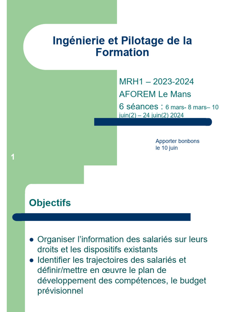 Ingénierie de la Formation Professionnelle | PDF