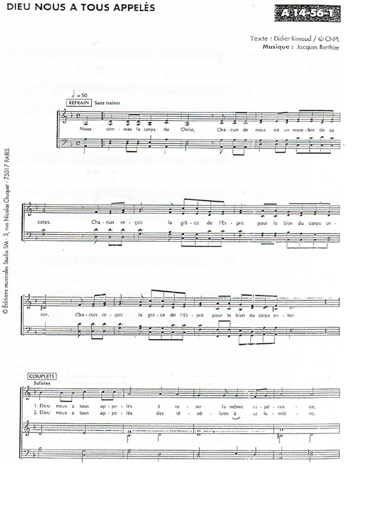 Dieu Nous A Tous Appelés A14 56 1 Pdf