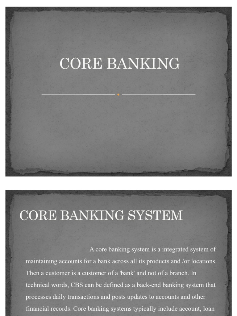Core Banking PDF Banks Deposit Account
