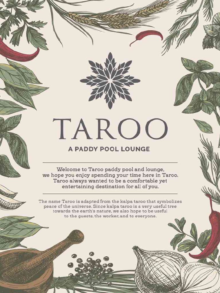 Taroo Ubud Menu | PDF