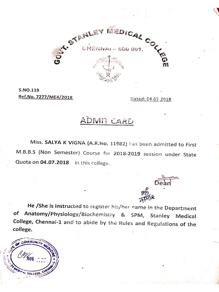 admit card smc | PDF