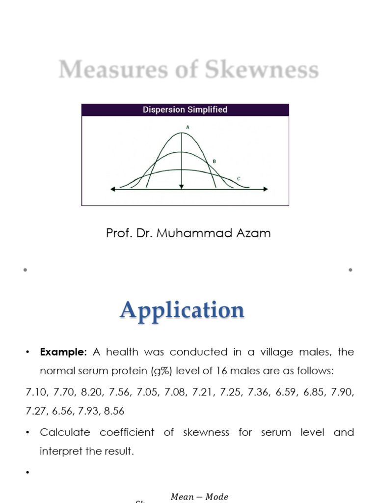 Measures of Dispersion - 4 | PDF | Skewness | Mode (Statistics)