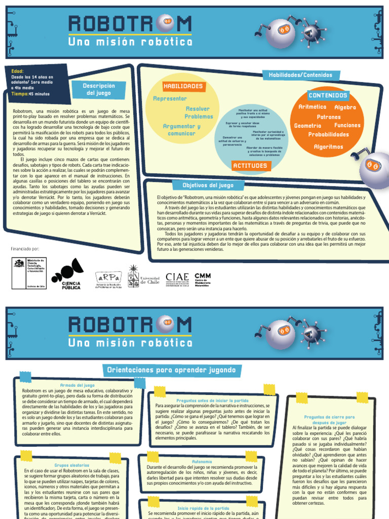 Robotrom: Juego de mesa educativo colaborativo | PDF | Robot | Robótica