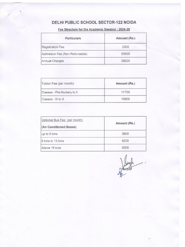 Fee Structure. | PDF