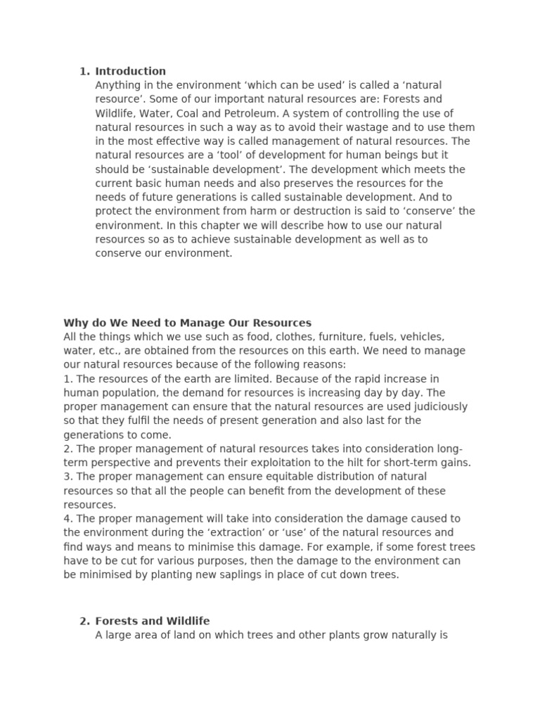 Managing Natural Resources Sustainably | PDF | Dam | River