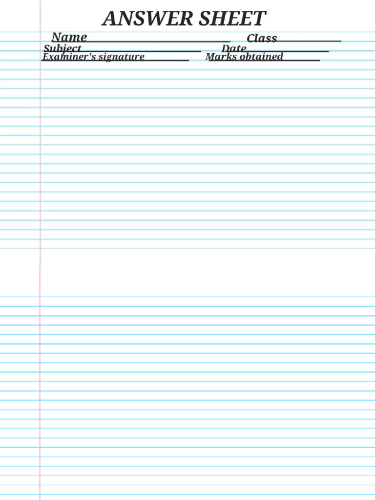 Answer Sheet | PDF