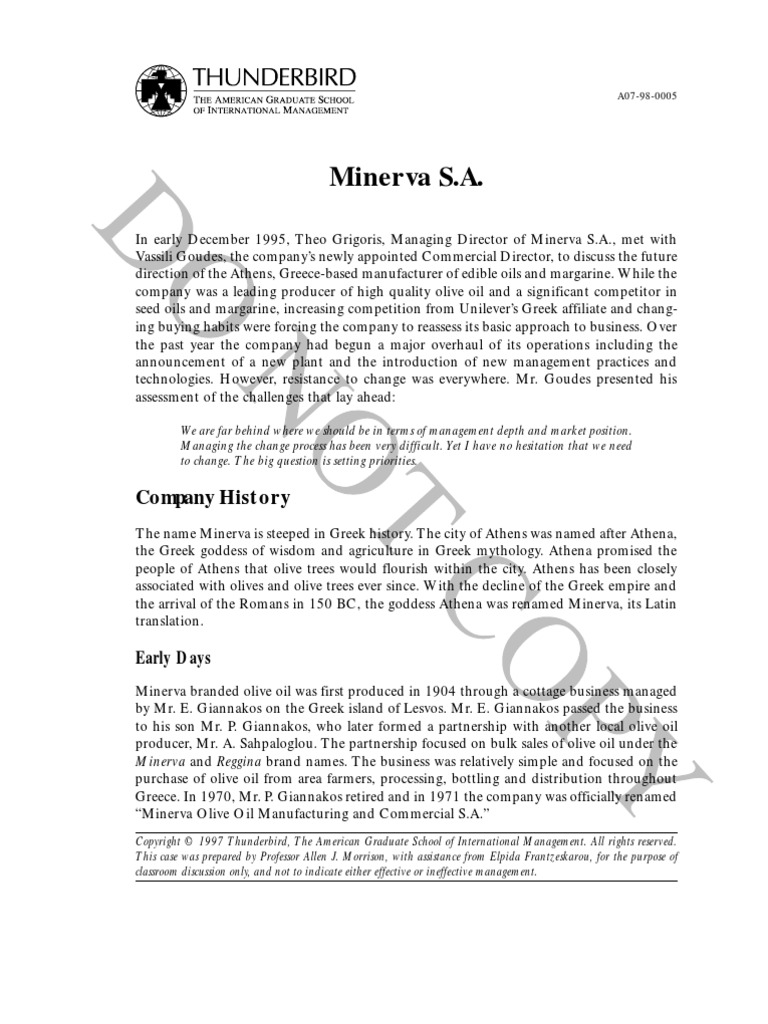 Minerva S A Company History Download Free Pdf Olive Oil Olive
