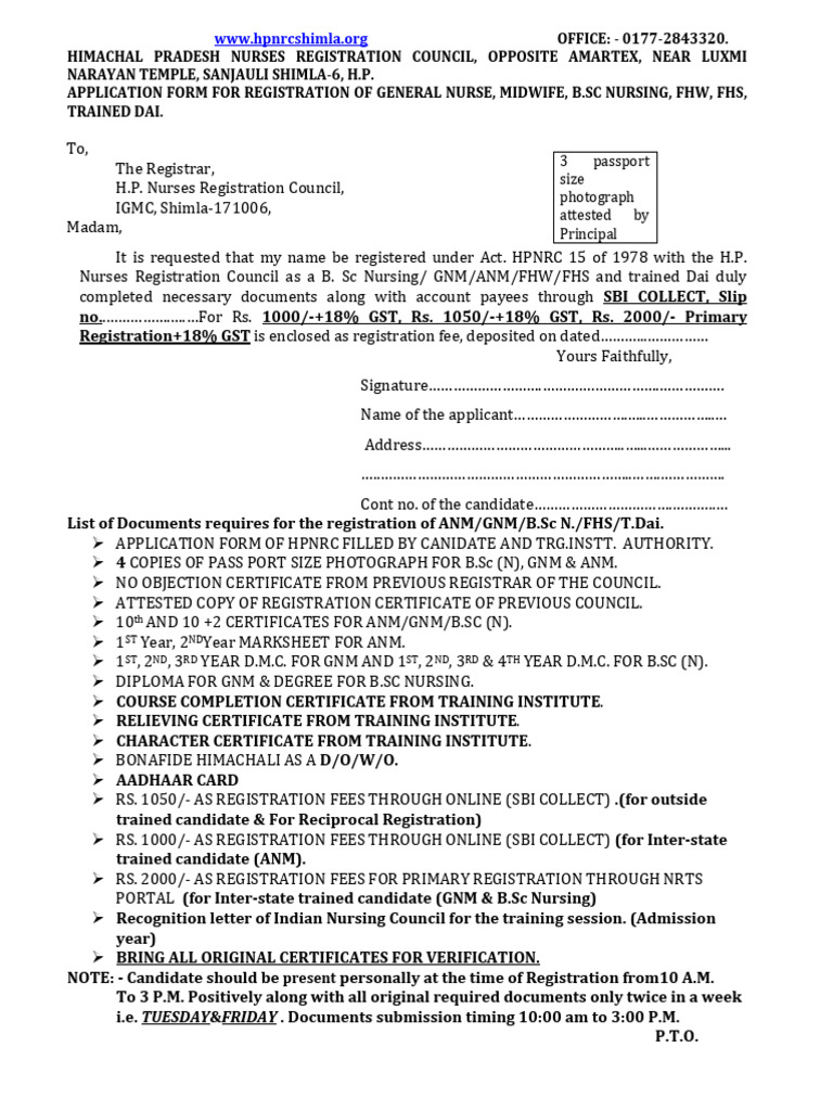 HPNRC Nursing Registration Process Guide | PDF