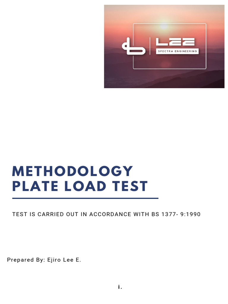 Methodology - Plate Load Test | PDF | Column