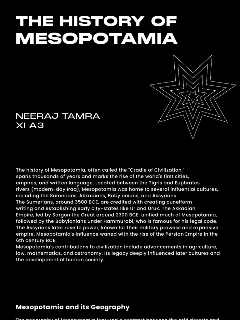 History of Mesopotamia Overview | PDF | Mesopotamia | Cuneiform