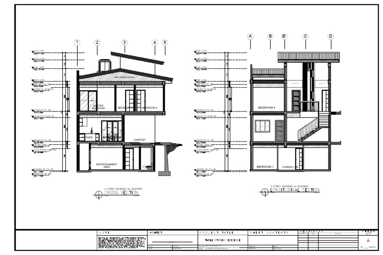3-Storey Residence Design Plan | PDF | Civil Engineering | Building ...