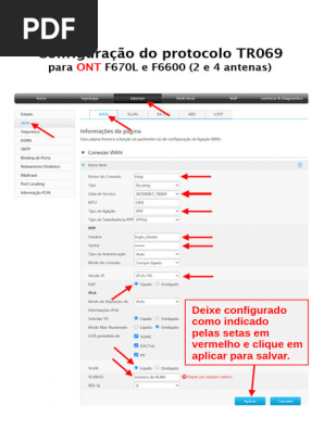 Protocolo - TR069 ONTs - F670L - F6600 - Novas e Mesh | PDF