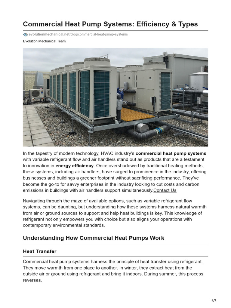 Commercial Heat Pump Systems Overview | PDF | Heat Pump | Air Conditioning