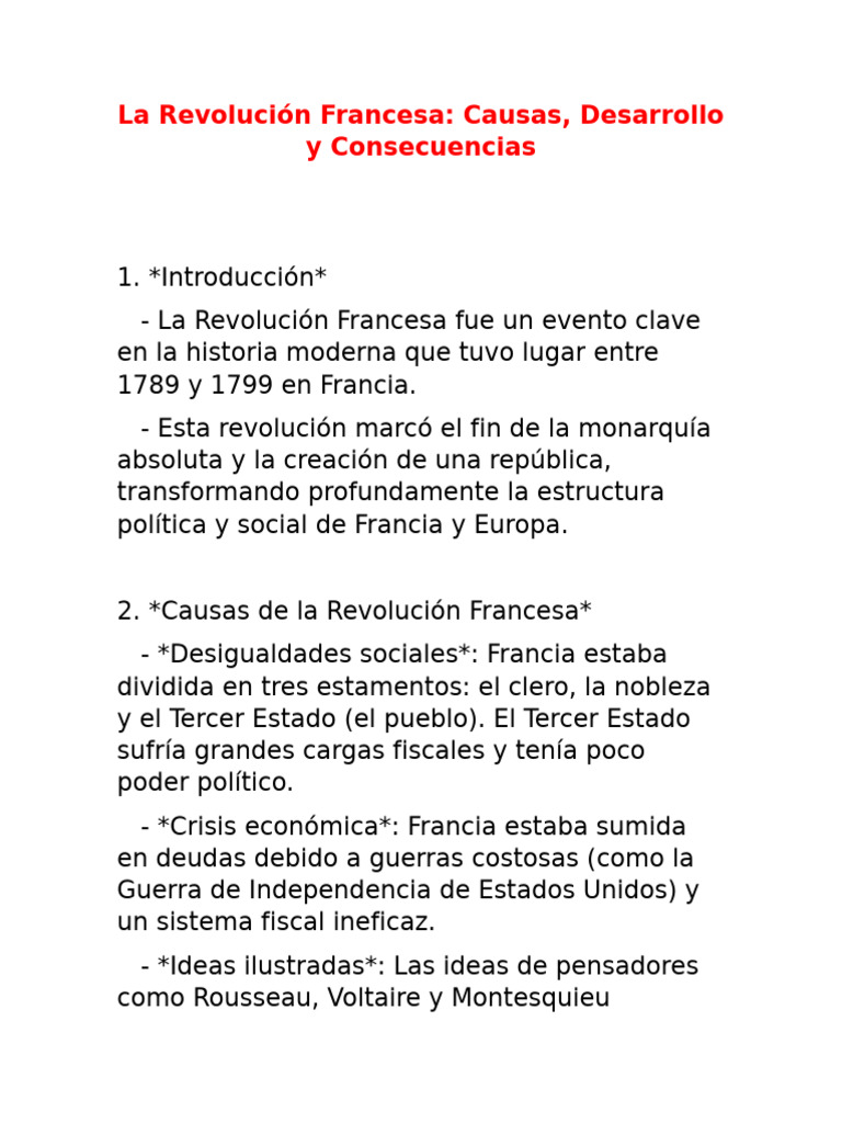 Claves de la Revolución Francesa 1789-1799 | PDF | revolución Francesa ...