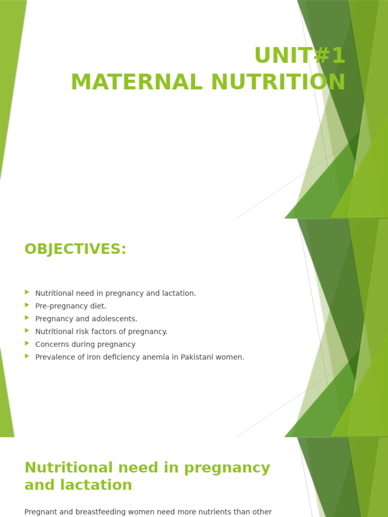 Maternal Nutrition: Key Guidelines | PDF | Pregnancy | Nutrients