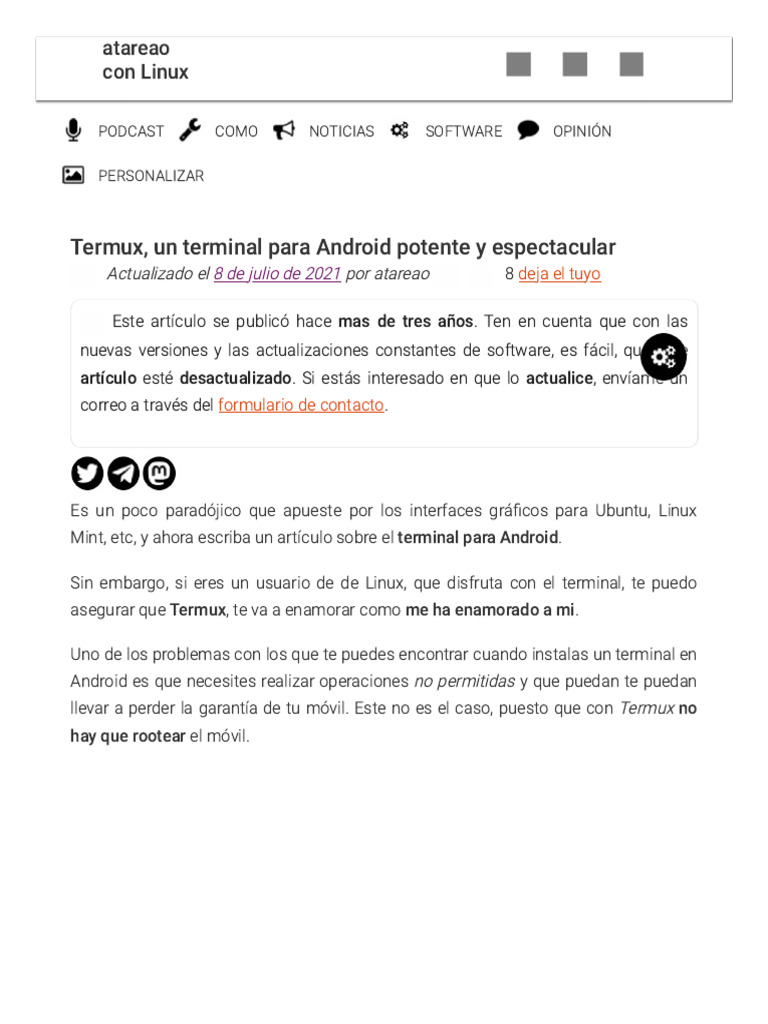 Termux, Un Terminal para Android Potente y Espectacular - Atareao Con ...