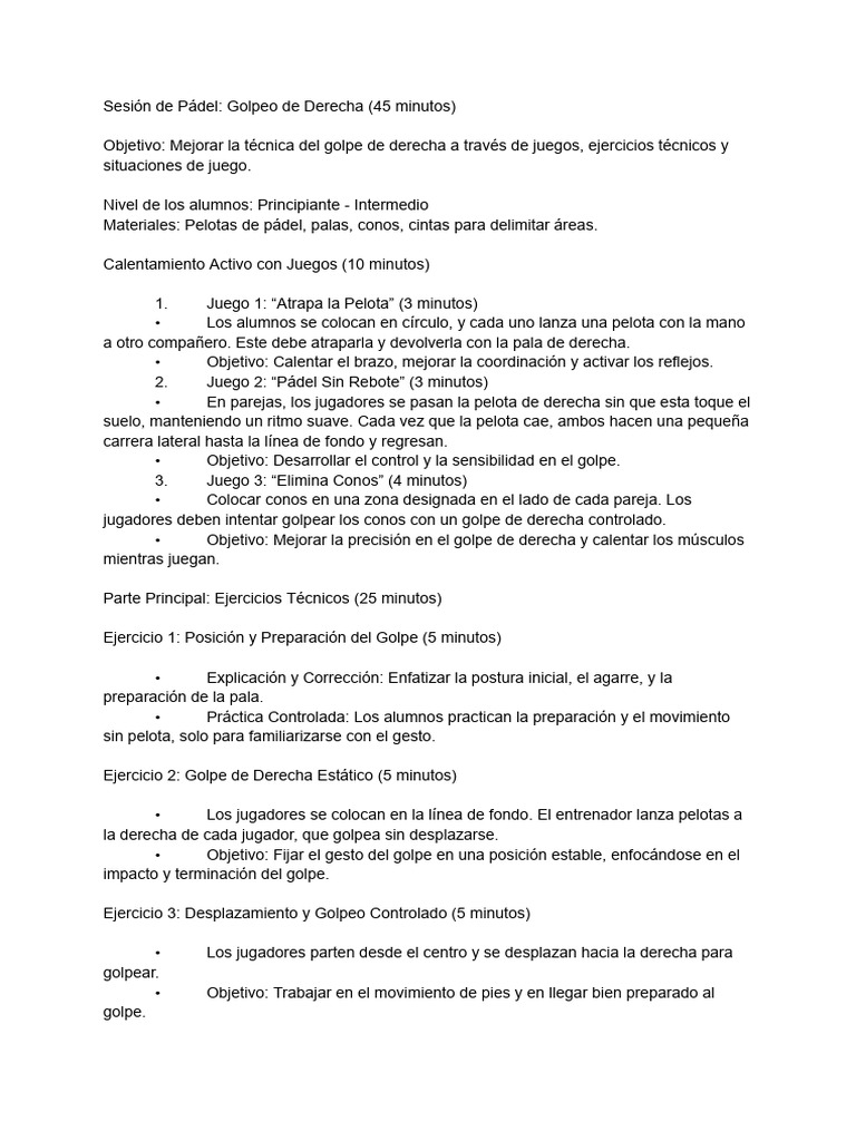 Mejora tu Golpe de Derecha en Pádel | PDF