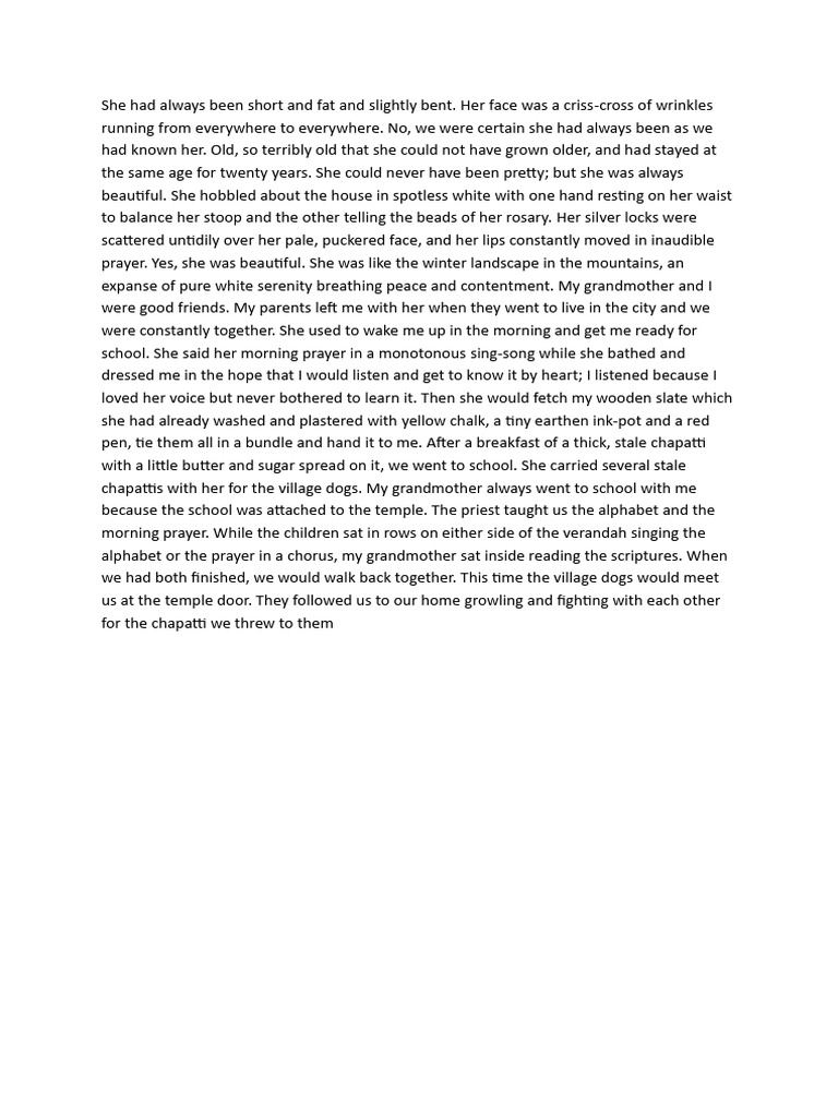 Grandmother's Influence on School Life | PDF