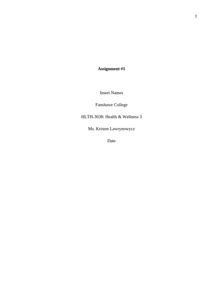 HLTH-3038 Assignment #1 Template | PDF