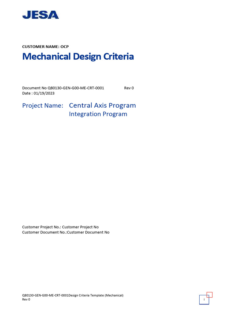 Mechanical Design Criteria Template | PDF | Pump | Belt (Mechanical)