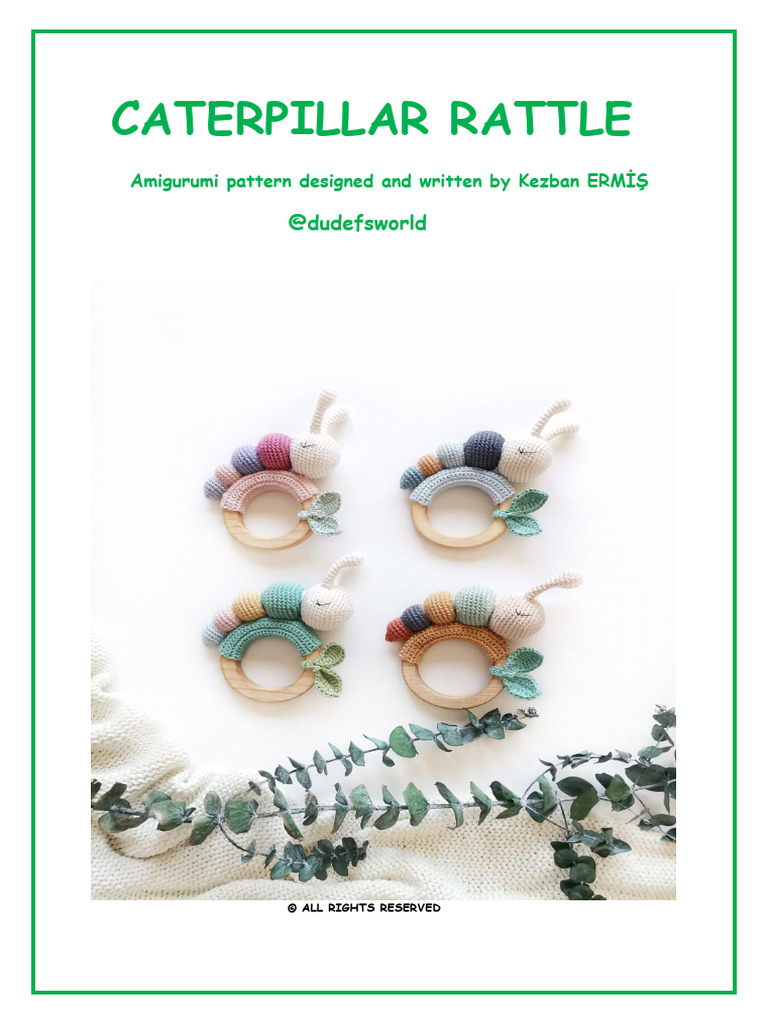 Caterpillar Rattle Amigurumi Pattern | PDF | Crochet | Figured Fabrics