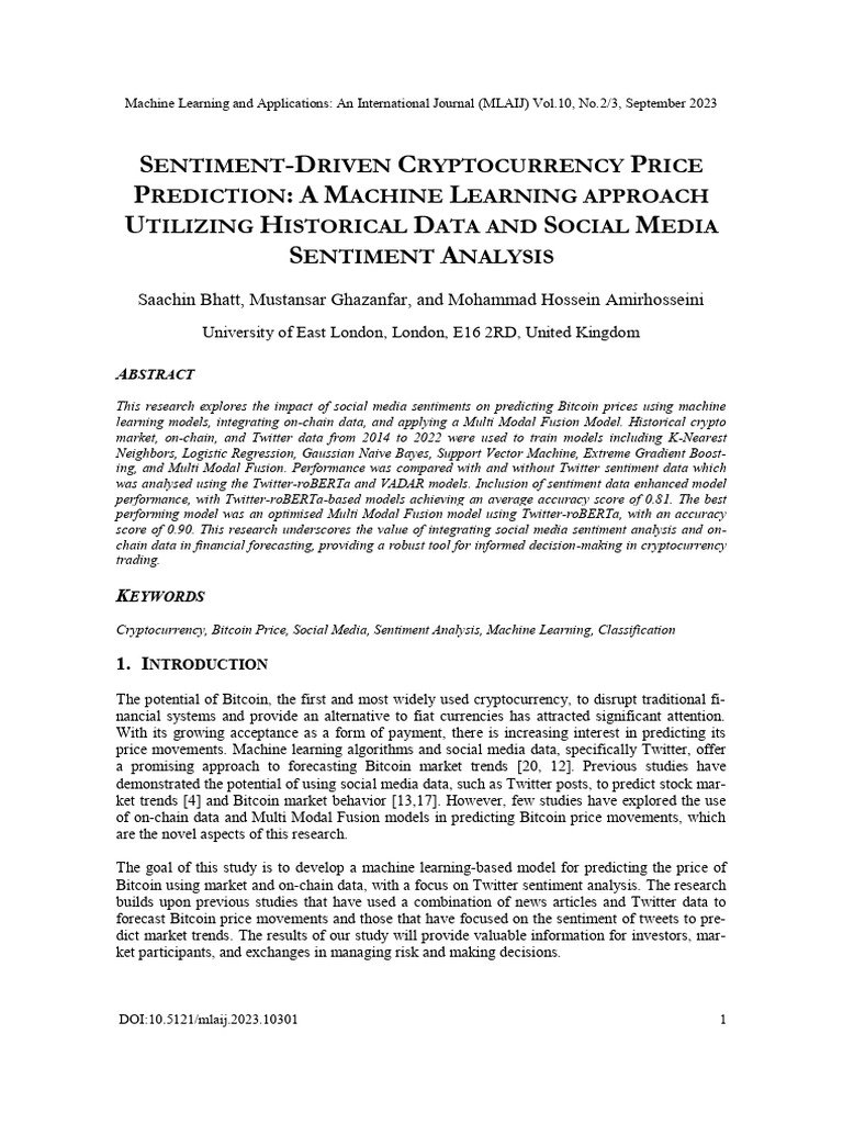 Sentiment Analysis for Bitcoin Prediction | PDF | Machine Learning ...