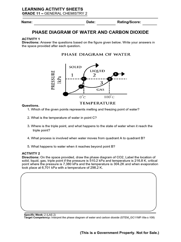 Worksheet 3 Phase Diagram Heating Curve | PDF