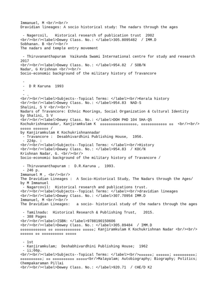 Nadar Community: Historical Insights | PDF | Languages Of India | South ...