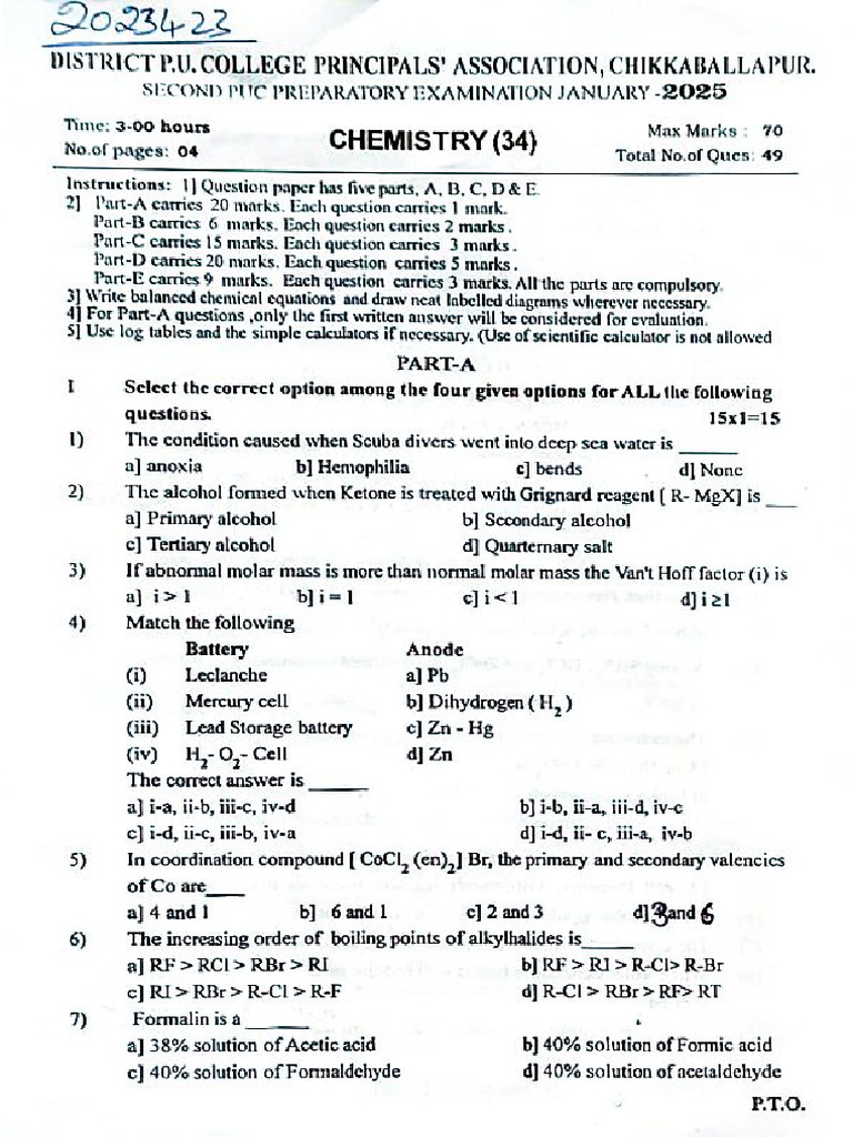 Chem Pre Chikkaballapura | PDF