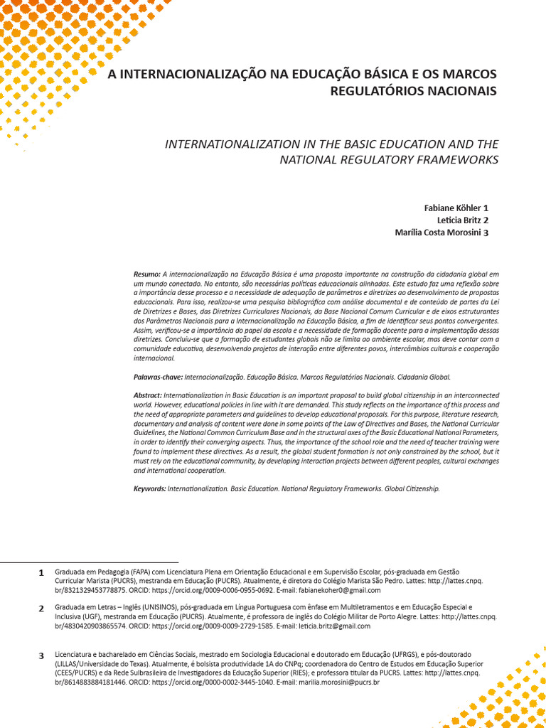 Internacionalização na Educação Básica | PDF | Internacionalização ...