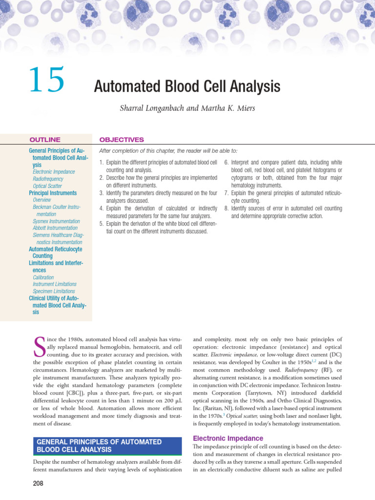 Automated Blood Cell Analysis Overview | PDF | White Blood Cell | Blood