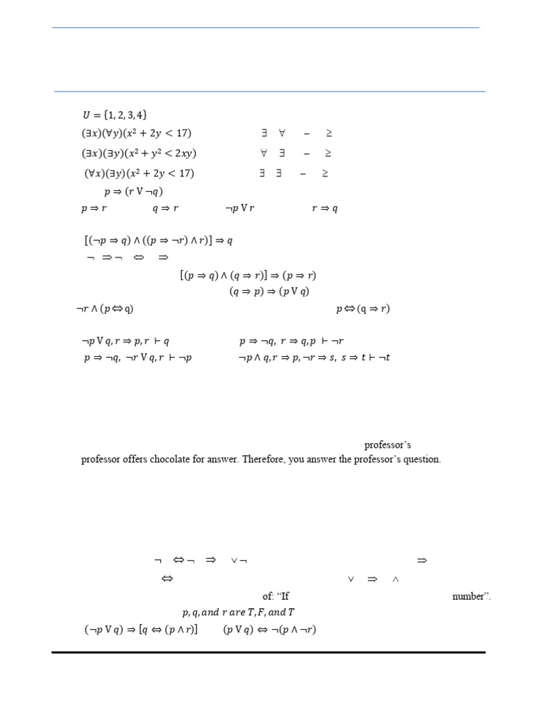 Worksheet I For Math For NS | PDF | Mathematics | Logic