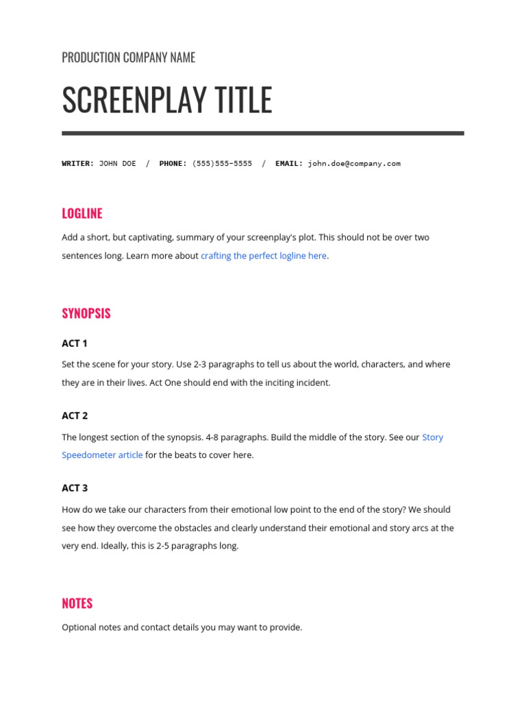 Movie Summary Template Guide | PDF