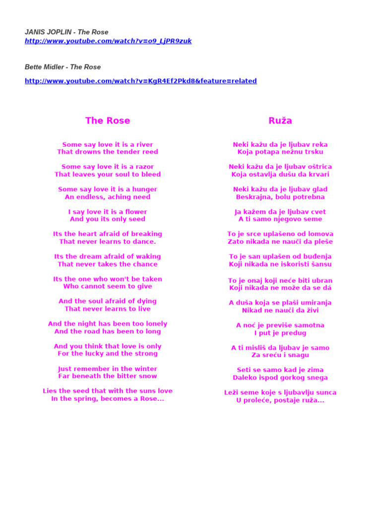 The Rose Lyrics by Bette Midler | PDF