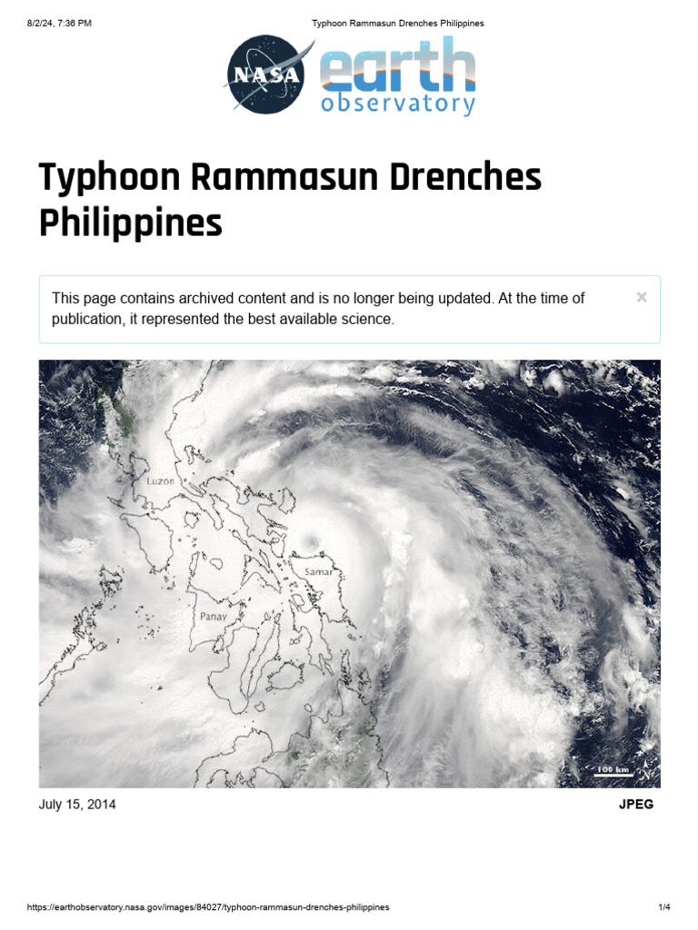 Typhoon Rammasun Drenches Philippines | PDF | Tropical Cyclones ...