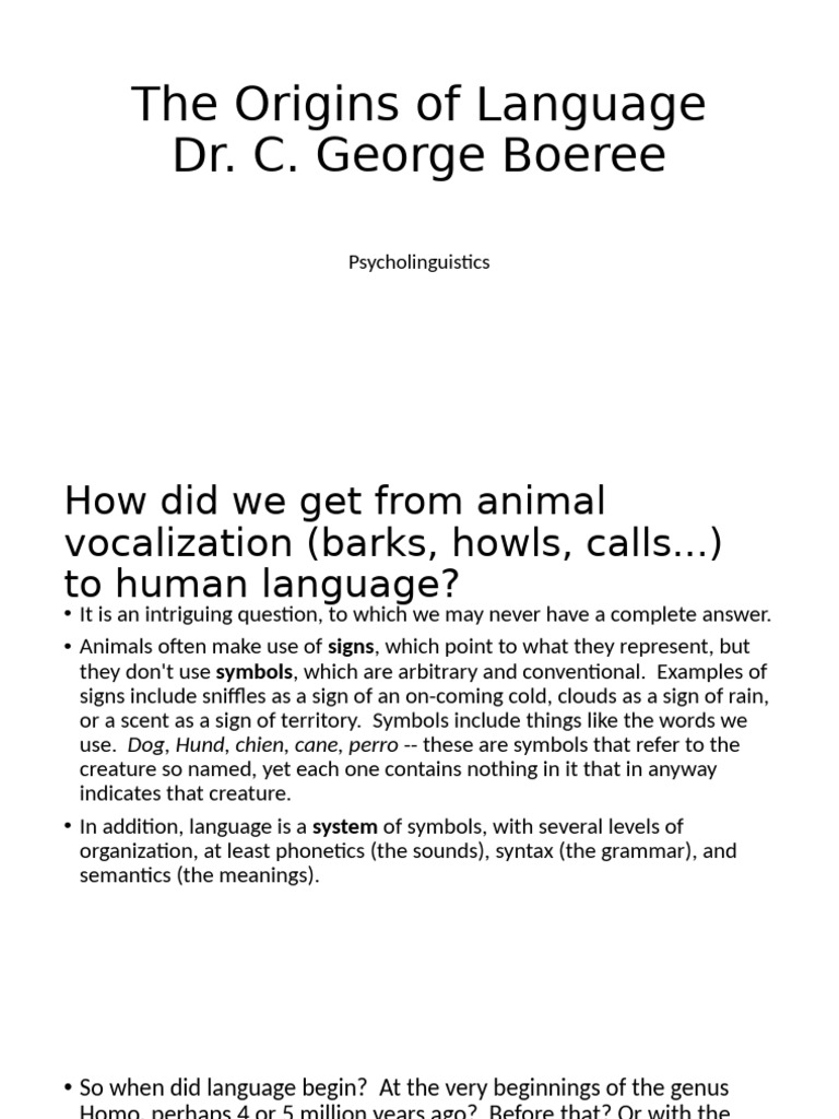 The Origins of Language | PDF | Origin Of Language | Speech
