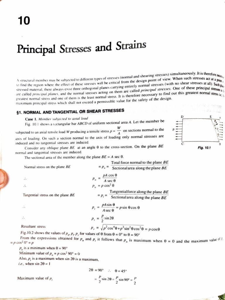 Principal Stresses and Strains | PDF