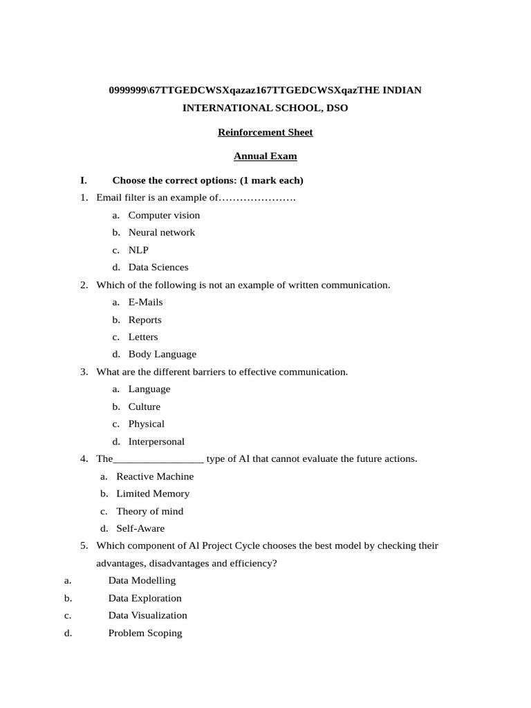Reinforcement GR.9 Ann-Ai-1 | PDF | Communication | Artificial Intelligence