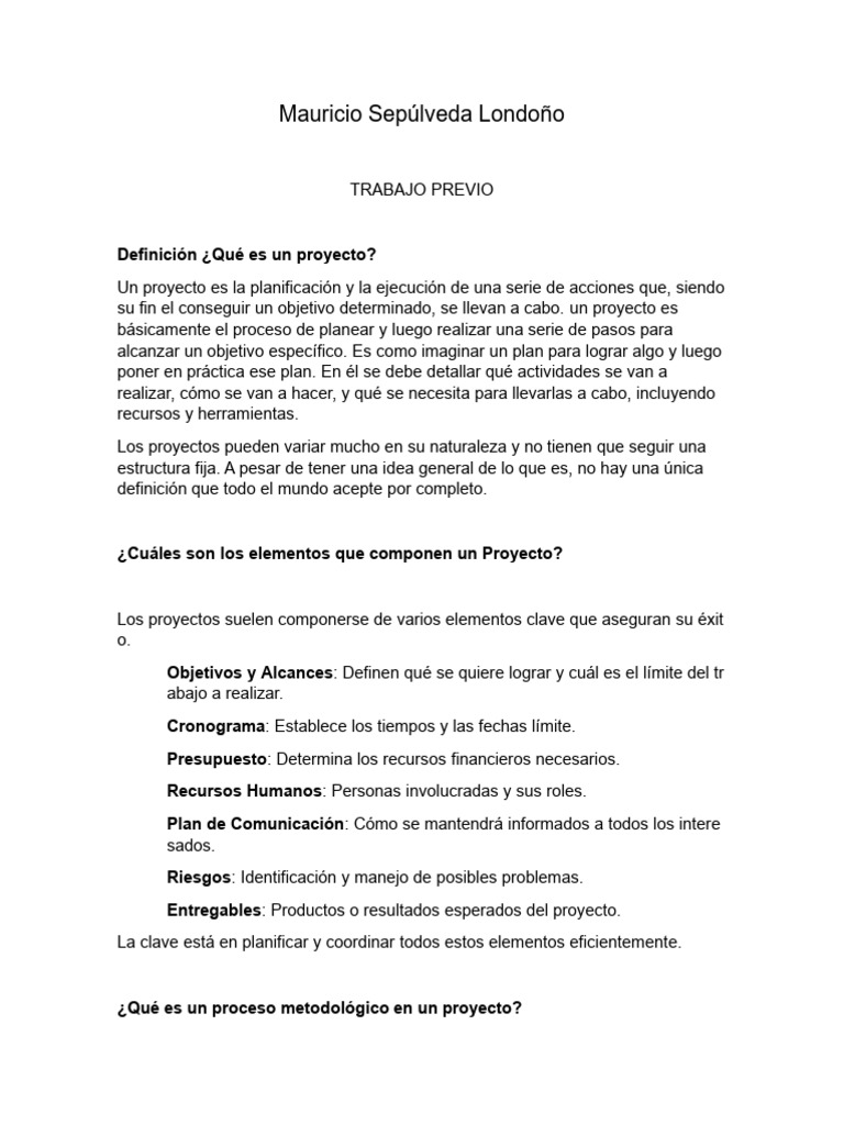 Elementos Clave de un Proyecto Exitoso | PDF | Planificación ...